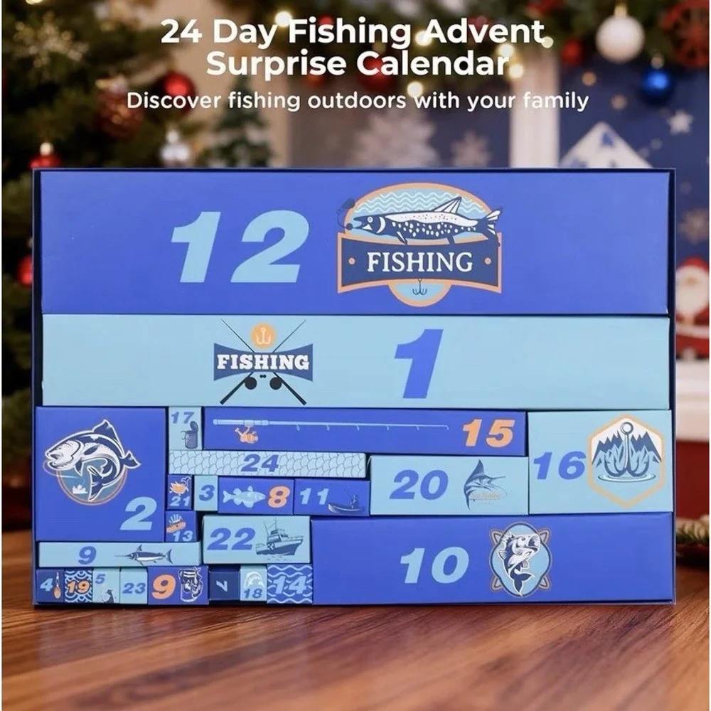 Fishing Advent Calendar 2025 for Men - 24-Day Countdown